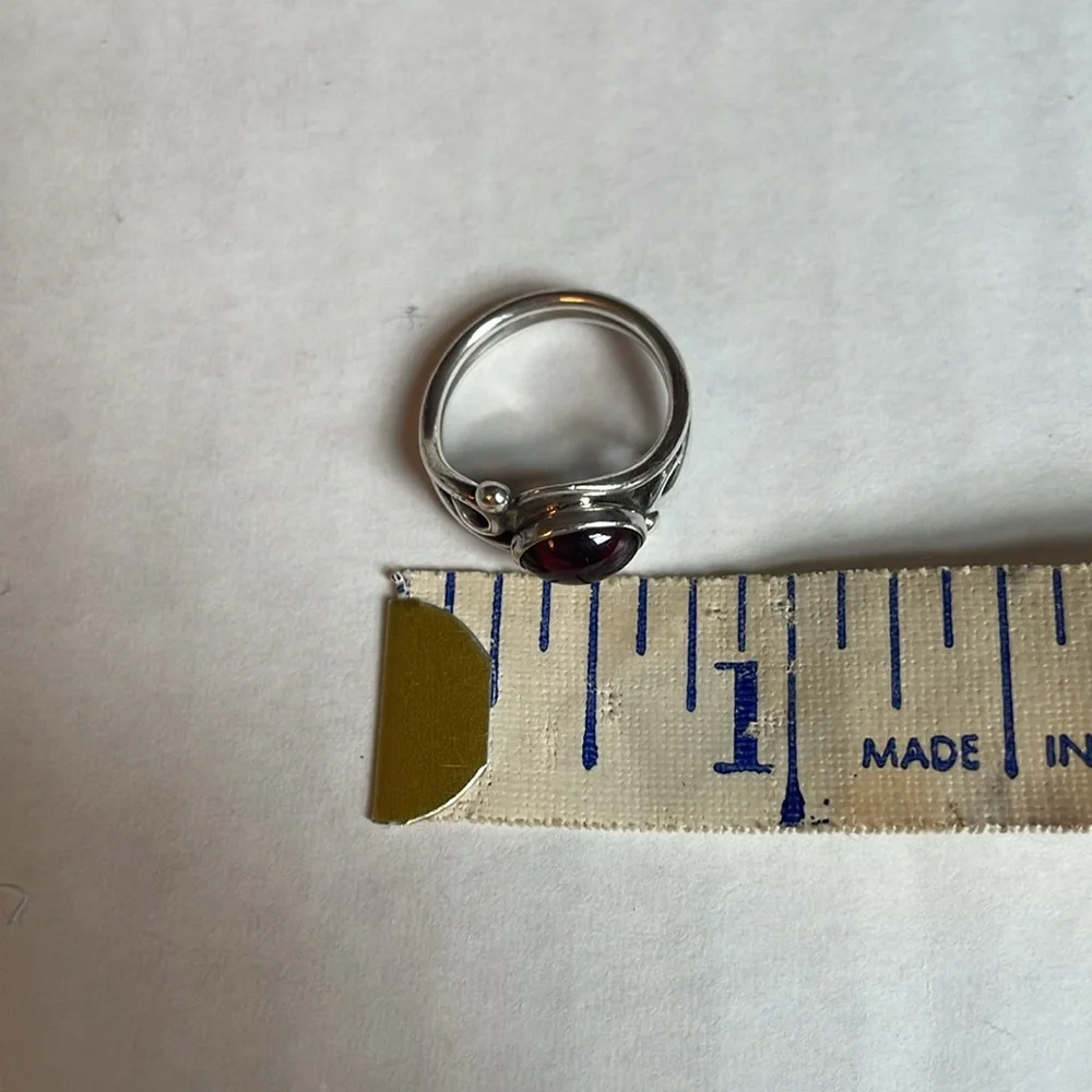 Garnet & Sterling Silver Ring, Size 4 - Picture 4 of 4